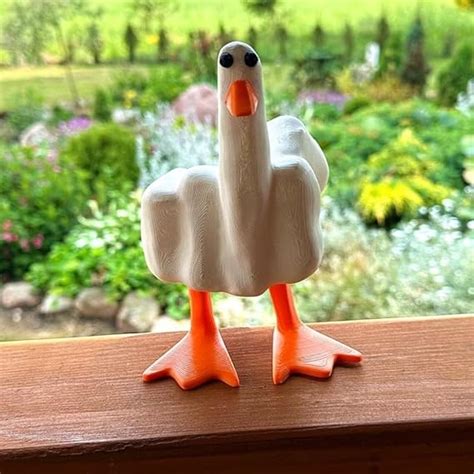 Duck You Statue, Duck You Resin Meme Ornament, Funny Goose Sculpture, Middle Finger Home Decor, Creative Little Duck Gnomes ad Figurine 4. . Middle finger duck statue